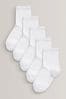 White 5 Pack Cotton Rich School Ankle Socks