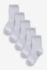 Grau - Socken für die Schule mit hohem Baumwollanteil, 5er-Pack
