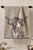 Grey Hamish the Highland Cow 100% Cotton Towel