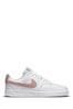 Nike White/Pink Court Vision Low Trainers