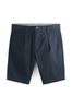 Navy Blue Loose Stretch Chino Shorts, Loose