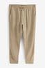 Stone Natural 100% Linen Elasticated Waist Trousers