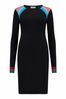 Vestido negro de punto con detalle doble estilo arcoíris Evie de Sugarhill Brighton