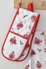 Catherine Lansfield Red Christmas Robins Double Oven Gloves