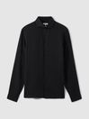 Reiss Black Ruban Linen Cutaway-Collar Shirt