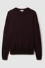Reiss Bordeaux Wessex Merino Wool Crew Neck Jumper
