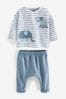 Elefant, blau - Baby 2-teiliges Set mit T-Shirt und Leggings