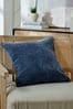 Navy 45 x 45cm Soft velour Cushion, 45 x 45cm