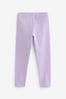 Lilac Purple Regular Fit Leggings embroidered (3-16yrs), Regular Fit