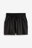 Black Jersey Lace Trim Shorts, Regular
