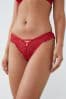 Red Extra High Leg Lace Knickers