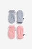 Pink/Grey Thermal Fleece Mitts 2 Pack (3mths-6yrs)