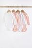 Pink/White Bunny 4 Pack Baby Long Sleeve Bodysuits