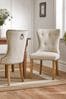 Tweedy Plain Light Natural Blair Oak Effect Leg Dining Chairs Set of 2