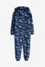 Blue Camouflage Fleece All-In-One (3-16yrs)