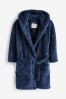 Navy Blue Soft Touch Teddy Borg Fleece Dressing Gown (1.5-16yrs)