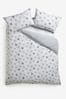 Grey Heart Duvet Cover and Pillowcase Set