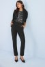 Black Tailored High Waisted Slim Leg Trousers