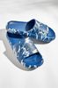 Blue Chunky Slider Sandals