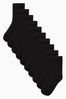 Schwarz - Socken mit hohem Baumwollanteil, 10er-Pack