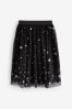 Black Sequin Pleated Midi Skirt (3-16yrs)