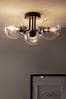 Black Jackson 3 Light Flush Ceiling Light