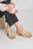 Simply Be Gold Wide Fit Low Heel Bow Occasion Sandals, Wide Fit