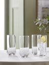 Clear Solid Hollis Set of 4 Tall Tumbler Glasses, Set of 4 Tall Tumbler Glasses