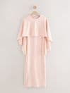 Blush Pink Cape Maxi Dress, Regular