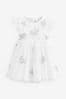 White Embellished Mesh Baby CROSS Dress (0mths-2yrs)