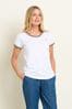 Brakeburn White Reya Crochet Trim T-Shirt