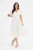 Scarlett & Jo White Victoria Angel Sleeve Mesh Midi long Dress