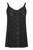 Yours Curve Black Broderie Cami