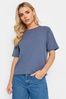 PixieGirl Petite Blue Ribbed Boxy T-Shirt