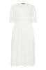 Yours Curve White LIMITED COLLECTION Linen Shirred Midaxi Dress