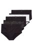 Yours Curve Black Mini Heart Full Briefs 5 Pack