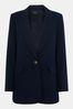 Whistles Petite Navy Crepe Boyfriend Blazer, Petite