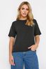 PixieGirl Petite Black Ribbed Boxy T-Shirt