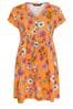 Yours Curve Orange YOURS Curve Orange Floral Print Button Front Smock Dress