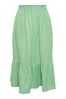 Yours Curve Green Gingham Tiered Pure Cotton Midi Skirt