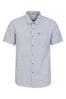 Mountain Warehouse Blue Coconut Slub Texture 100% Cotton Mens Shirt