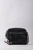 Lakeland Leather Black Alston Boxy Leather Cross-Body Bag with Canvas Strap