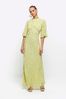 River Island Lime Green Glitter Star Maxi Dress