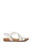 Dune London White Wide Fit Landies Comfort Strap Sandals