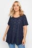 Yours Curve Blue Broderie Anglaise Blouses
