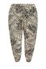 Yours Curve Beige Brown Leaf Print Cropped Harem Trousers