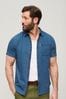Superdry Blue Vintage Loom Short Sleeve Shirt
