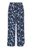 Yours Curve Blue Floral Print Shirred Wide Leg Trousers