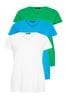 Yours Curve Blue & Green T-Shirts 3 Pack