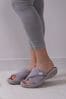 Totes Grey Popcorn Turnover Open Toe Slippers